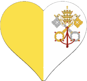 Corazón Vaticano Europa Banderas 