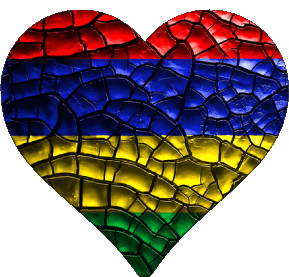 Corazón Isla mauricio África Banderas 