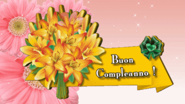 003 Animierter Hintergrund Floreale Buon Compleanno Italienisch Nachrichten 