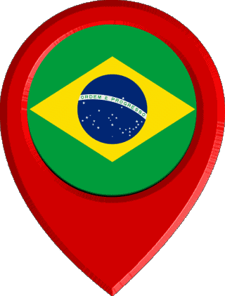 Marcador de ubicación Brasil América Banderas 