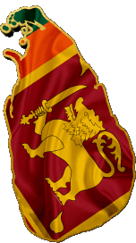 Carta Geografica Sri Lanka Asia Bandiere 