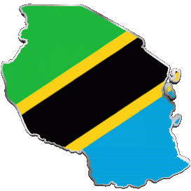 Carta Geografica Tanzania Africa Bandiere 