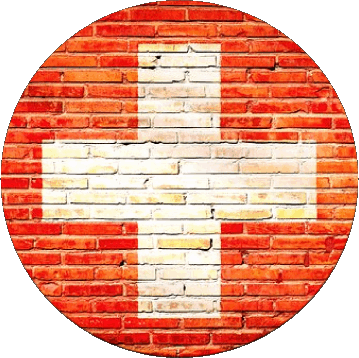 Runde Schweiz Europa Fahnen 