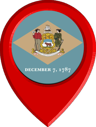 Standort-Pin Delaware U.S.A - States Amerika Fahnen 