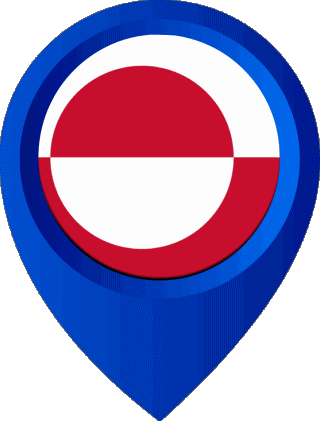 Location Pin Greenland America Flags 