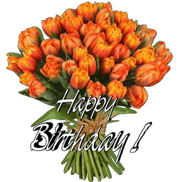 012 Fondo transparente Floral Happy Birthday Inglés Mensajes 