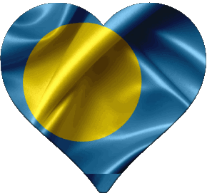 Heart Palau Oceania Flags 