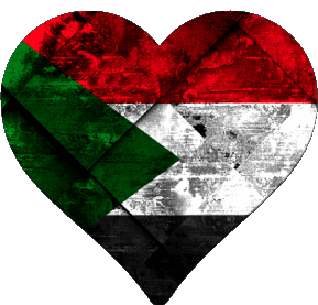 Cuore Sudan Africa Bandiere 