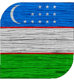 Carré Ouzbékistan Asie Drapeaux 