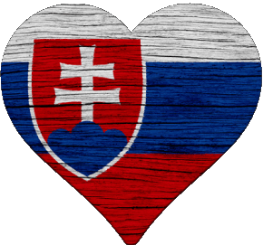 Heart Slovakia Europe Flags 