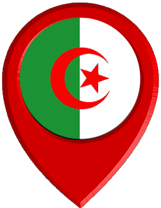 Location Pin Algeria Africa Flags 