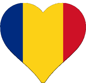Heart Romania Europe Flags 