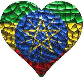 Corazón Etiopía África Banderas 