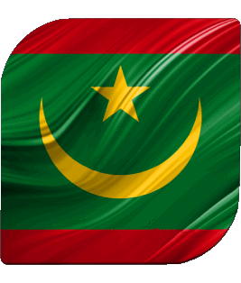 Square Mauritania Africa Flags 
