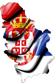 Carta Geografica Serbia Europa Bandiere 