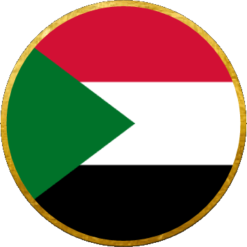 Round Sudan Africa Flags 