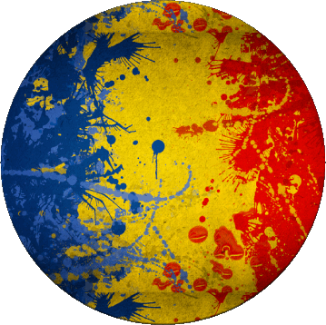 Runde Rumänien Europa Fahnen 