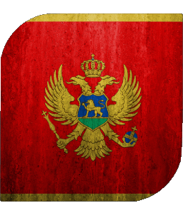 Quadrato Montenegro Europa Bandiere 