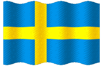 Waving Sweden Europe Flags 