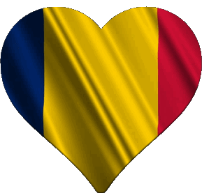Coeur Roumanie Europe Drapeaux 