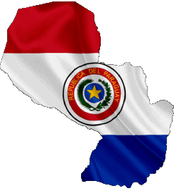 Karte Paraguay Amerika Fahnen 