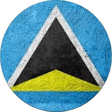 Round St. Lucia America Flags 