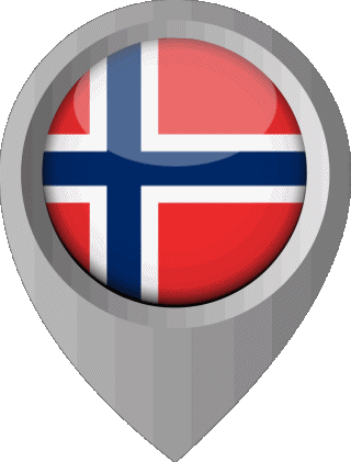 Marcador de ubicación Noruega Europa Banderas 