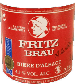Fritz Bräu Francia continental Cervezas Bebidas 