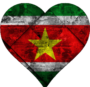 Cuore Suriname America Bandiere 