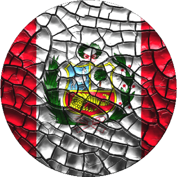 Round Peru America Flags 