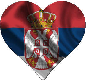 Cuore Serbia Europa Bandiere 
