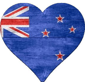 Heart New Zealand Oceania Flags 