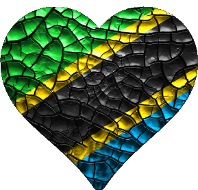 Coeur Tanzania África Banderas 