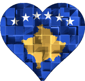 Coeur Kosovo Europe Drapeaux 