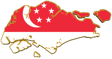 Carte Singapour Asie Drapeaux 