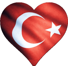Corazón Turquía Asia Banderas 