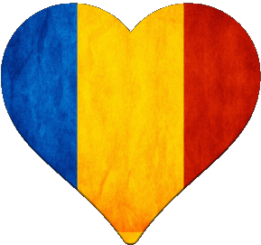 Coeur Roumanie Europe Drapeaux 