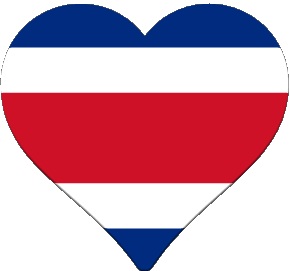 Herz Costa Rica Amerika Fahnen 