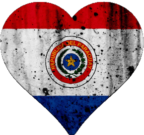 Cuore Paraguay America Bandiere 