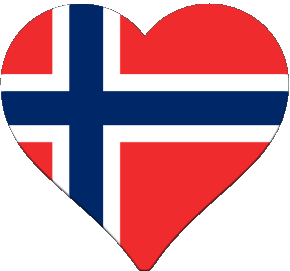 Corazón Noruega Europa Banderas 