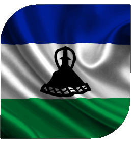 Carré Lesotho Afrique Drapeaux 