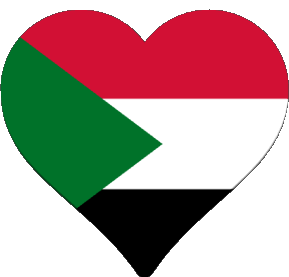 Heart Sudan Africa Flags 