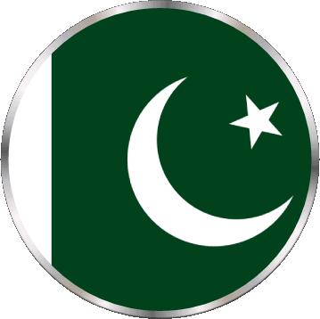 Round Pakistan Asia Flags 