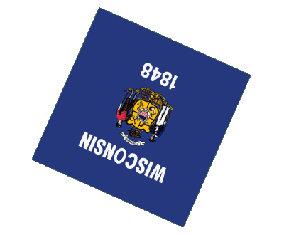 Sphere - Cube Wisconsin U.S.A - States America Flags 