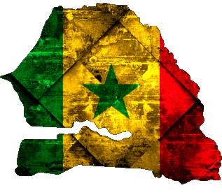 Mapa Senegal África Banderas 