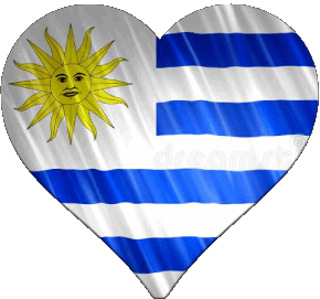 Coeur Uruguay Amériques Drapeaux 