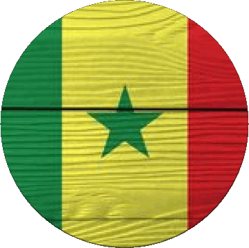 Round Senegal Africa Flags 