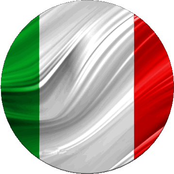 Round National Italy Europe Flags 