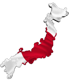 Carte Japon Asie Drapeaux 