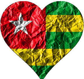 Cuore Togo Africa Bandiere 
